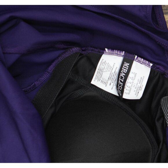 NWT Miraclesuit Soft Cup Tummy Control One Piece Swimsuit Mulberry Purple 14 - Picture 9 of 9